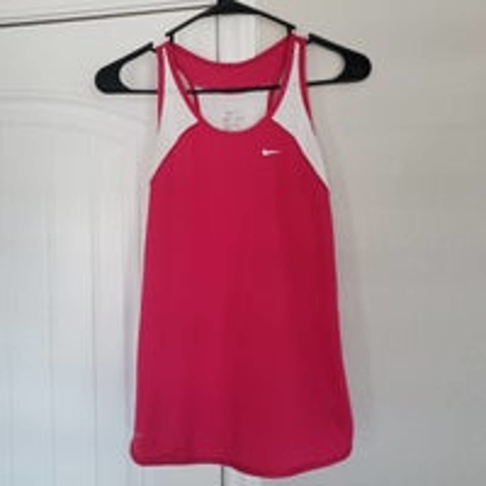 Nike pink and white drifit Tank Top size M